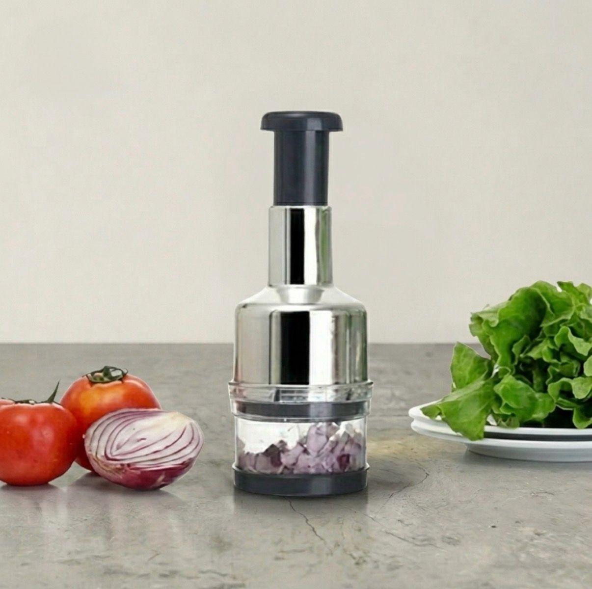 Stainless Steel Manual Vegetable Chopper & Cutter | Kidget
